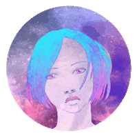iioanadoubleye love art girl stars Sticker
