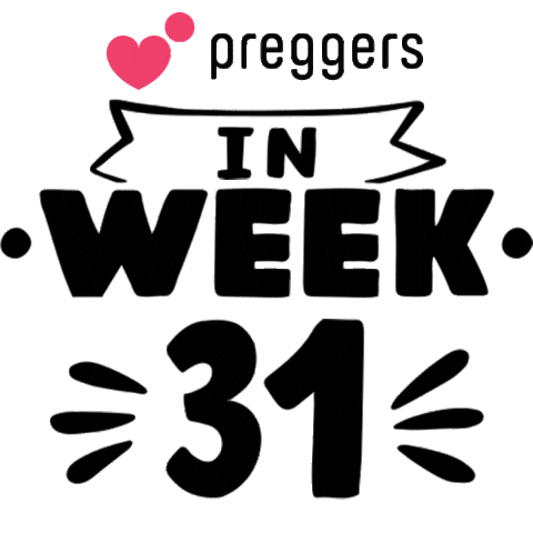 Pregnancy 31 Weeks Sticker by Preggers