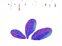 kubizm summer colorful leaves raining Sticker