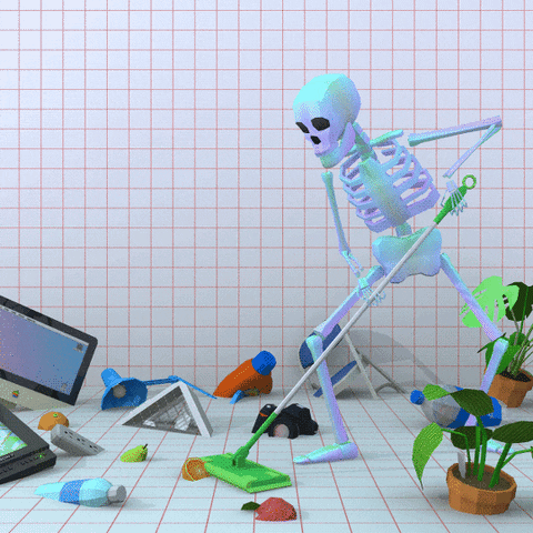 skeleton loves GIF
