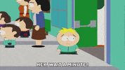 butters stotch pointing GIF by South Park 