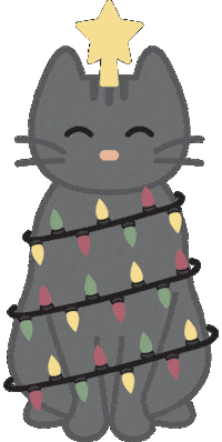 Christmas Tree Cat Sticker