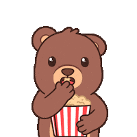 Teddy Bear Popcorn Sticker by BEARISH