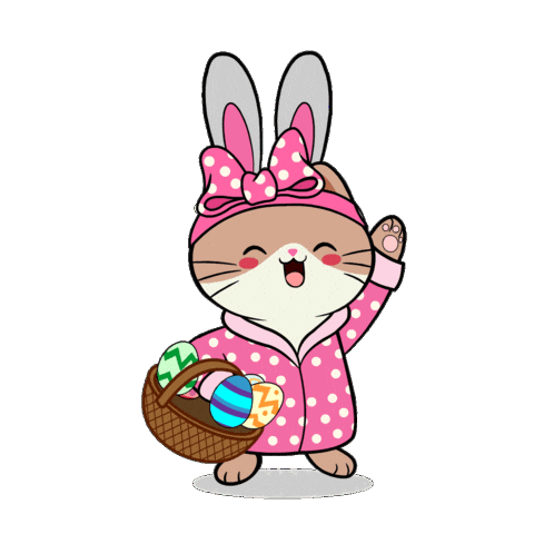 Easter Bunny Cute Cat Sticker by Silly Kitties
