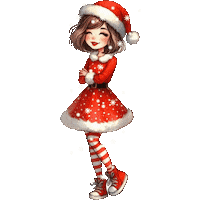 Merry Christmas Girl Sticker
