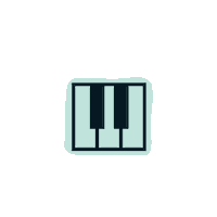 piano keys Sticker by Glossier