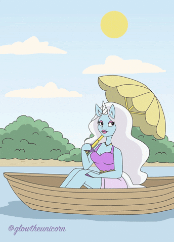 Boat Self Care GIF by Glow The Unicorn