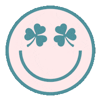 Smiley Face Shamrock Sticker by Beachy Pups