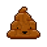 Pixel Shitting Sticker by Poopies.io