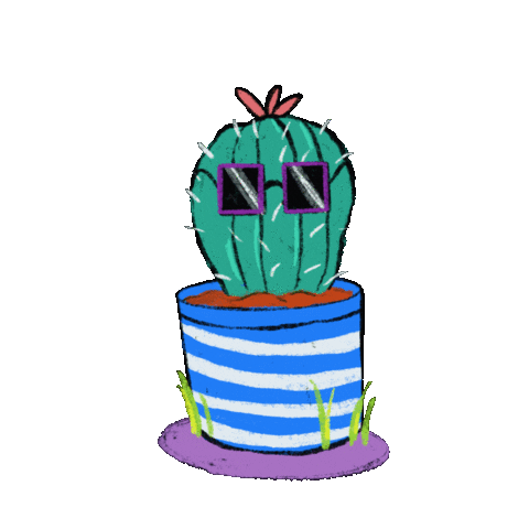seana_illustrations giphyupload green glasses cactus Sticker