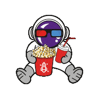 Space Popcorn Sticker by Bluhaus