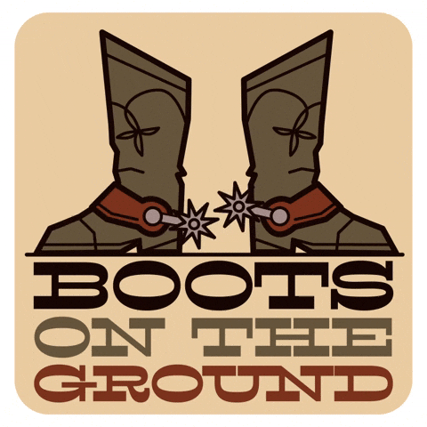 Boots On The Ground Emoji GIF by Animanias