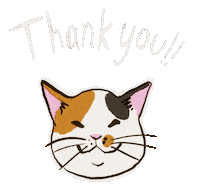 Cat Thank You Sticker by 河童堂