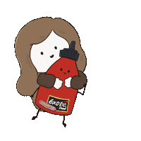 ExoticFoodThailand cute girl cartoon squeeze Sticker