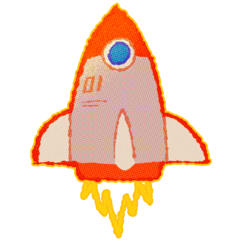 pizzapratika giphyupload moon rocket astronaut Sticker