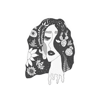 artsanddinges tilty flowerhead Sticker