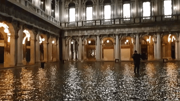Piazza San Marco Flooded After Venice Flood Barrier Not Used