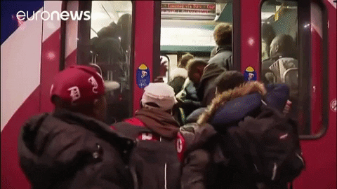 train pushing GIF by euronews