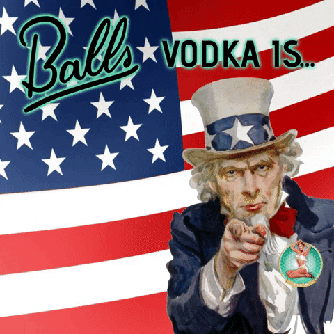 Uncle Sam America GIF by Balls Vodka