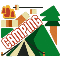 Camping Summer Camp Sticker by Animanias