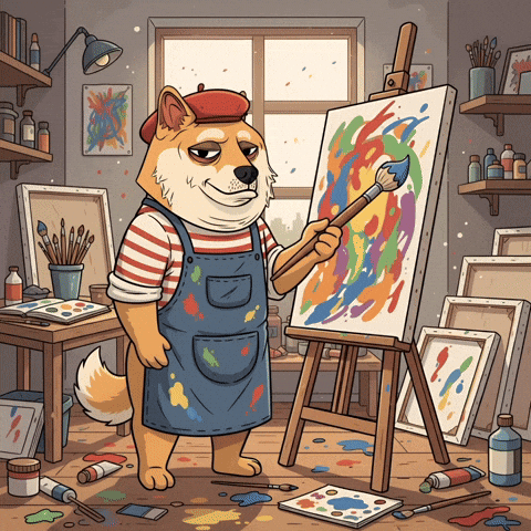 Shiba Inu Art GIF by Doge Pound