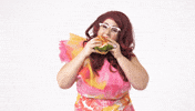 famoussharron comedy hungry eat burger GIF