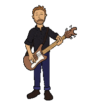 awongisright spooky bass snail bass guitar Sticker