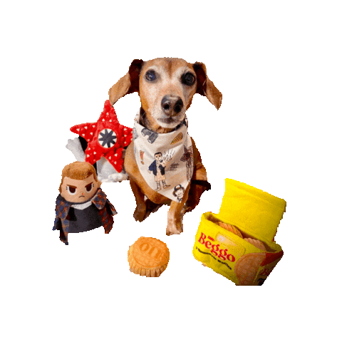 Stranger Things Daschund Sticker by Geekster Pets