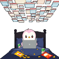 Staring Late Night Sticker by Pudgy Penguins
