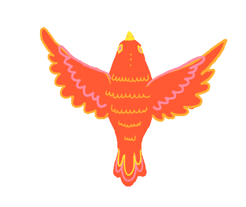 Flying Red Bird Sticker by Kaleko