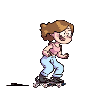 rachelpocket happy free wind skating Sticker