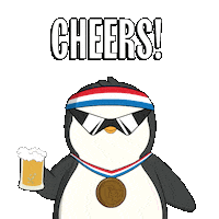 Drunk Happy Hour Sticker by Pudgy Penguins