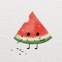 Watermelon Watercolor GIF by The Alice Tsai