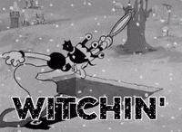 fleischerstudios retro animated black and white witch GIF