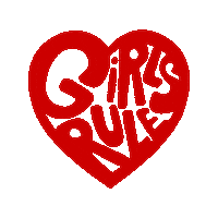 Girls Rule Heart Sticker