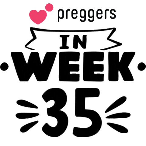 Pregnancy 35 Weeks Sticker by Preggers