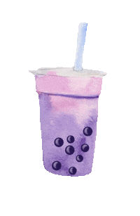 Bubble Tea Watercolor Sticker by Color Snack Creative Studio