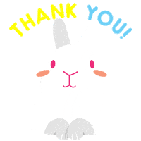 Thanks Thank You Sticker by rabbitomart