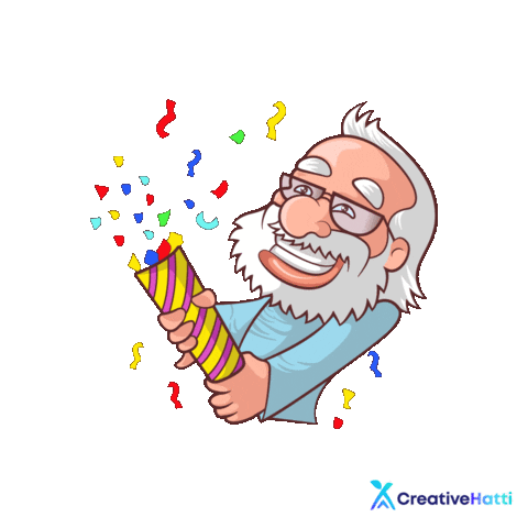Celebrate Happy Birthday Sticker by Creative Hatti