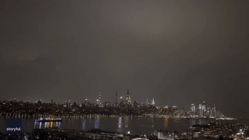 Lightning Spiders Above Manhattan Skyline