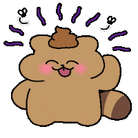 Neoverave dirty 너구리 머쓱 똥 Sticker