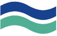 vanweelbethesda blue green wave flag Sticker