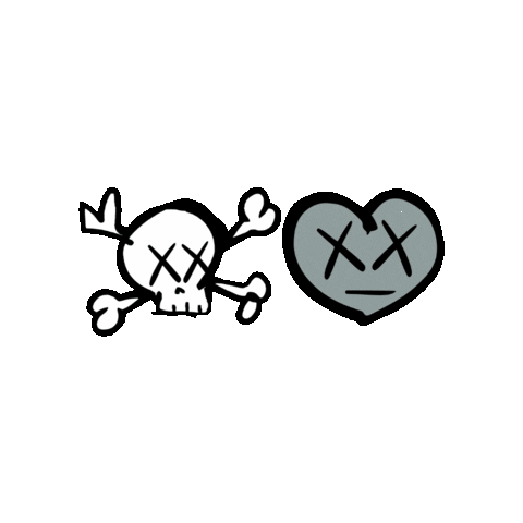 Heart Skull Sticker by dividenyc