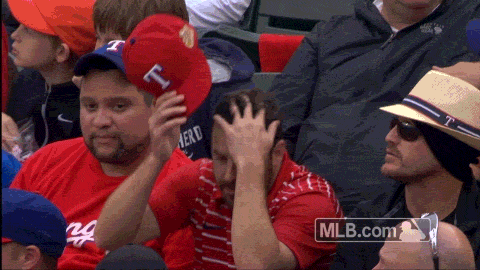 disappointed texas rangers GIF by MLB