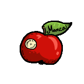 stokto apple king worm l Sticker