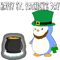 St Patricks Day Gold Sticker by Pudgy Penguins
