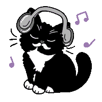 Cat Jamming Sticker by meowbox