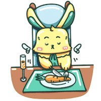Rabbit Eat Sticker by Milikumi