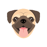 Dog Pug Sticker by Pri Smrčku