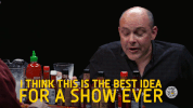 rob corddry hot ones GIF by First We Feast: Hot Ones